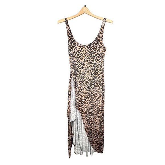 Reformation Jeans Dresses & Skirts - Reformation Jeans Dress Midi Wrap Kaila Jersey Y2K Animal Leopard Print Size S